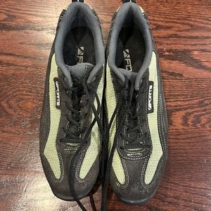 Men's Forte Mountain Bike MTB Biking Shoes Green Black Cleats Size 7.5 US 40 EU